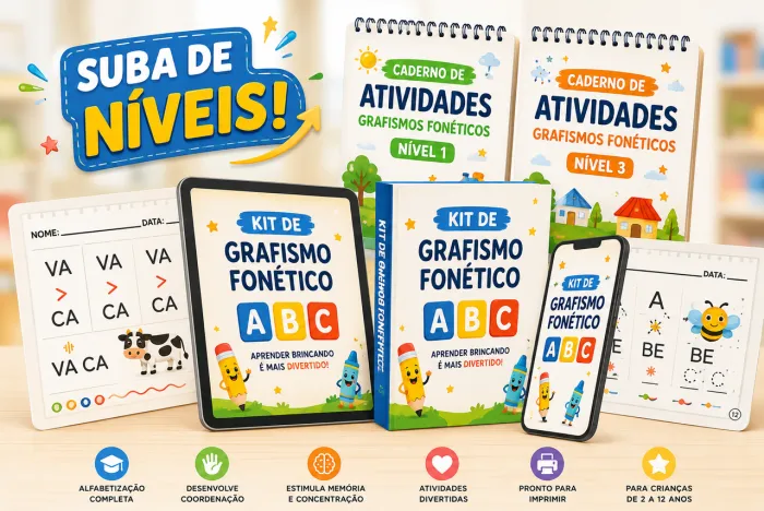 Kit Grafismo Fonético - Atividades de Alfabetização para crianças